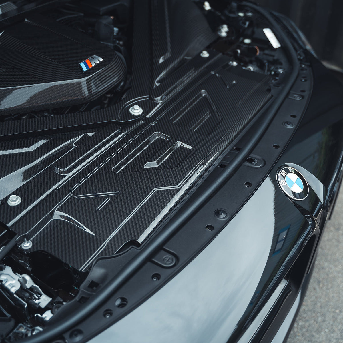 BMW M2 M3 & M4 G87/G80/G81/G82/G83 CARBON FIBRE ENGINE DRESS UP KIT-Accessories-CT CARBON-CT Carbon - High-quality carbon fiber and gloss black aerodynamic parts for premium sports and luxury vehicles.