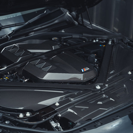 BMW M2 M3 & M4 G87/G80/G81/G82/G83 CARBON FIBRE ENGINE DRESS UP KIT V2-Accessories-CT CARBON-CT Carbon - High-quality carbon fiber and gloss black aerodynamic parts for premium sports and luxury vehicles.