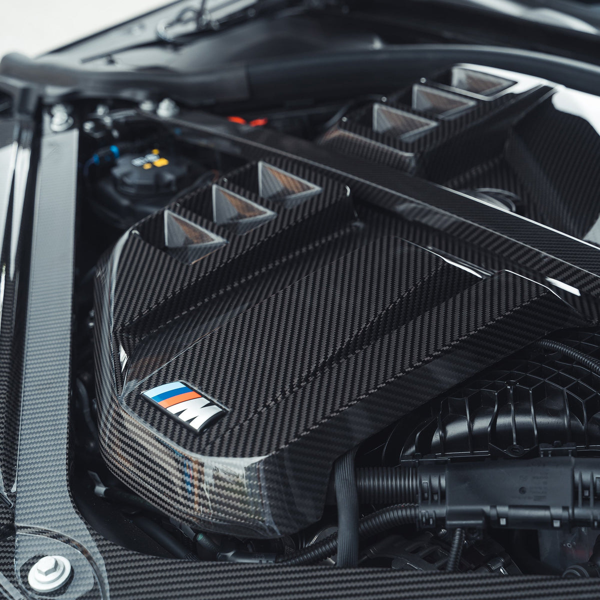 BMW M2 M3 & M4 G87/G80/G81/G82/G83 CARBON FIBRE ENGINE DRESS UP KIT V2-Accessories-CT CARBON-CT Carbon - High-quality carbon fiber and gloss black aerodynamic parts for premium sports and luxury vehicles.