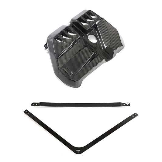 BMW M2 M3 & M4 G87/G80/G81/G82/G83 CARBON FIBRE ENGINE DRESS UP KIT V2-Accessories-CT CARBON-CT Carbon - High-quality carbon fiber and gloss black aerodynamic parts for premium sports and luxury vehicles.