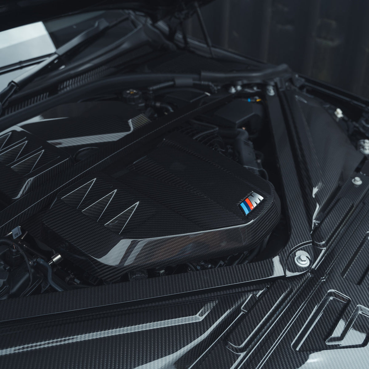 BMW M2 M3 & M4 G87/G80/G81/G82/G83 CARBON FIBRE ENGINE STRUT BRACE-Accessories-CT CARBON-CT Carbon - High-quality carbon fiber and gloss black aerodynamic parts for premium sports and luxury vehicles.
