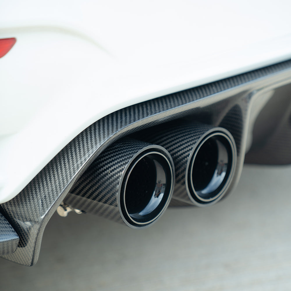 BMW M2/M3/M4/M5 F10/F80/F82/F83/F87 CARBON FIBRE EXHAUST TIPS - BLACK x4