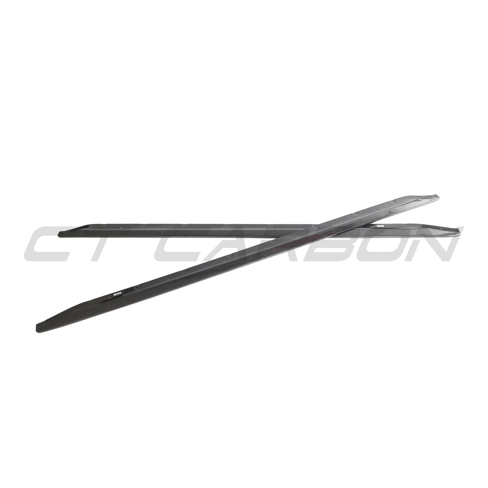 BMW M3 G80/G81 CARBON FIBRE SIDE SKIRT EXTENSIONS-Side Skirts-CT CARBON-CT Carbon - High-quality carbon fiber and gloss black aerodynamic parts for premium sports and luxury vehicles.