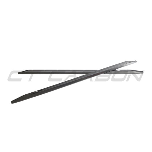 BMW M3 G80/G81 CARBON FIBRE SIDE SKIRT EXTENSIONS-Side Skirts-CT CARBON-CT Carbon - High-quality carbon fiber and gloss black aerodynamic parts for premium sports and luxury vehicles.