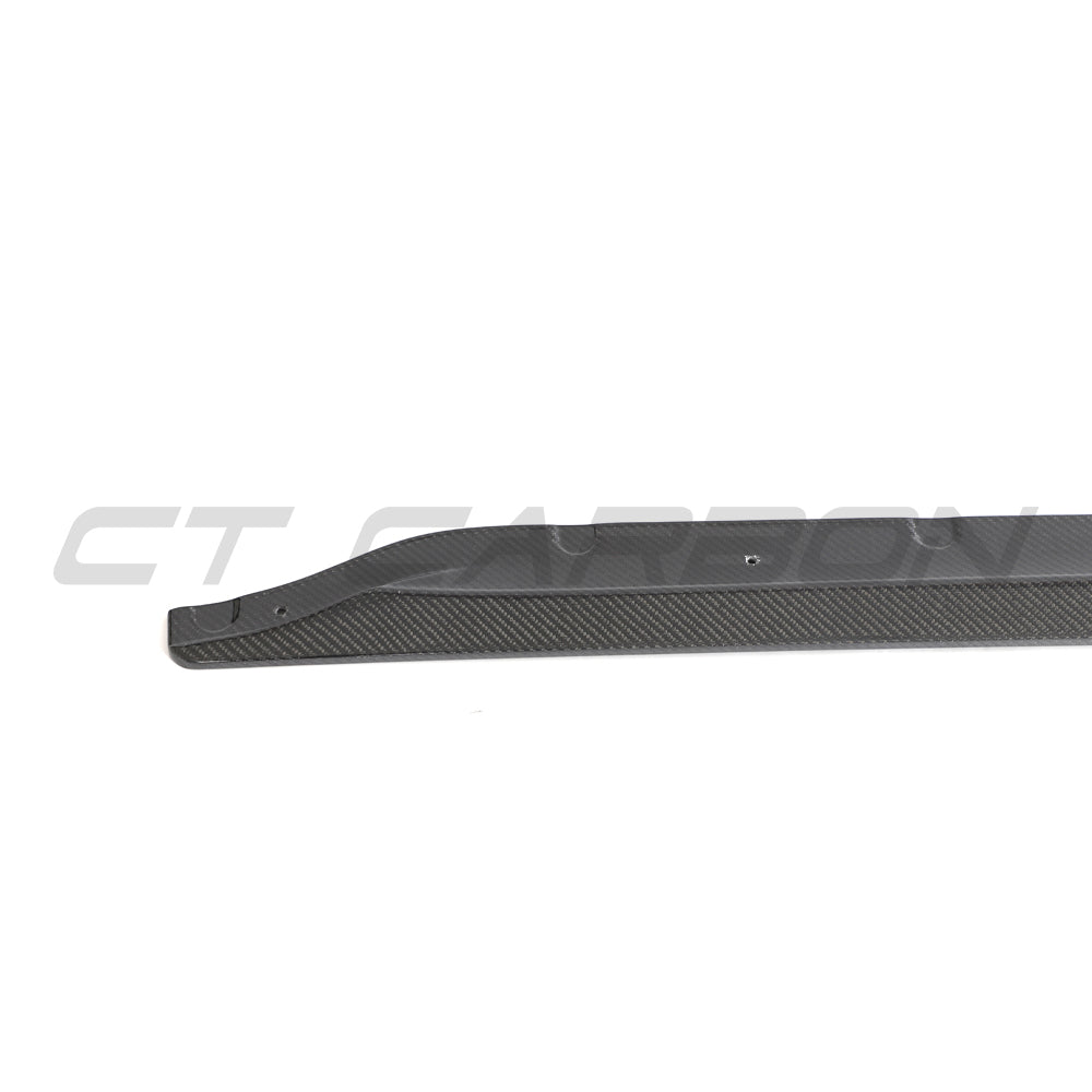 BMW M3 G80/G81 CARBON FIBRE SIDE SKIRT EXTENSIONS-Side Skirts-CT CARBON-CT Carbon - High-quality carbon fiber and gloss black aerodynamic parts for premium sports and luxury vehicles.