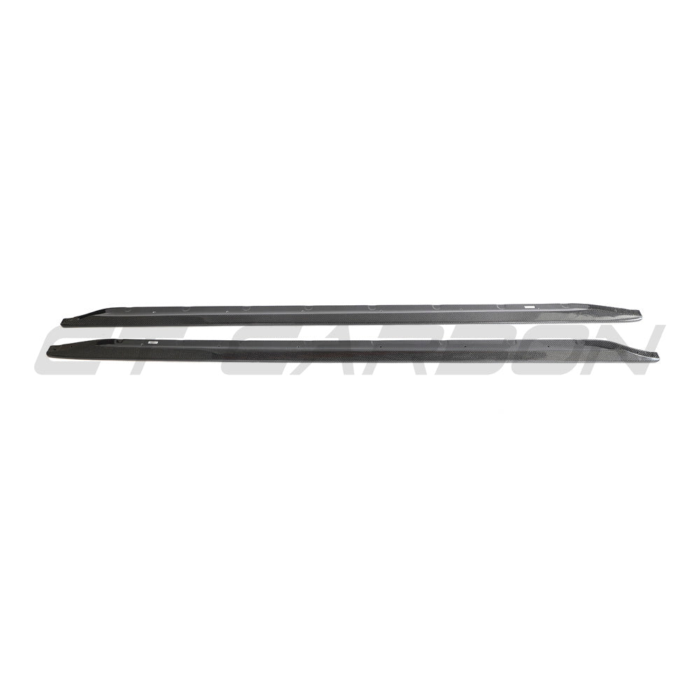 BMW M3 G80/G81 CARBON FIBRE SIDE SKIRT EXTENSIONS-Side Skirts-CT CARBON-CT Carbon - High-quality carbon fiber and gloss black aerodynamic parts for premium sports and luxury vehicles.