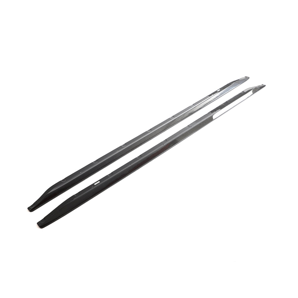 BMW M3 G80/G81 CARBON FIBRE SIDE SKIRT EXTENSIONS-Side Skirts-CT CARBON-CT Carbon - High-quality carbon fiber and gloss black aerodynamic parts for premium sports and luxury vehicles.