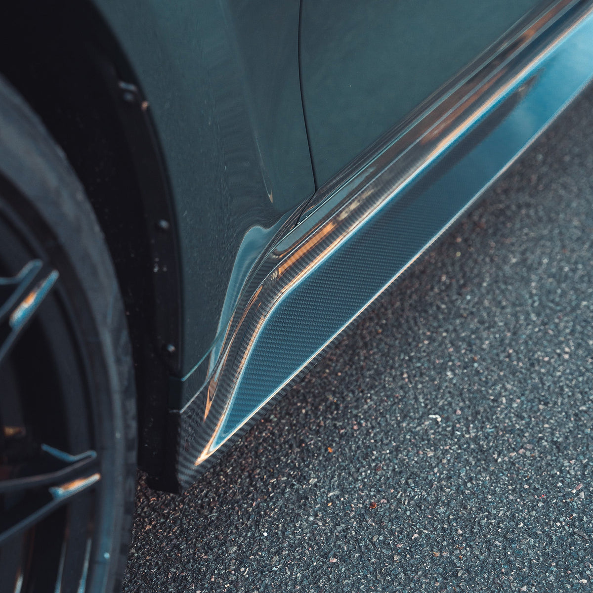 BMW M3 G80/G81 CARBON FIBRE SIDE SKIRT REPLACEMENT - V3-Side Skirts-CT CARBON-CT Carbon - High-quality carbon fiber and gloss black aerodynamic parts for premium sports and luxury vehicles.