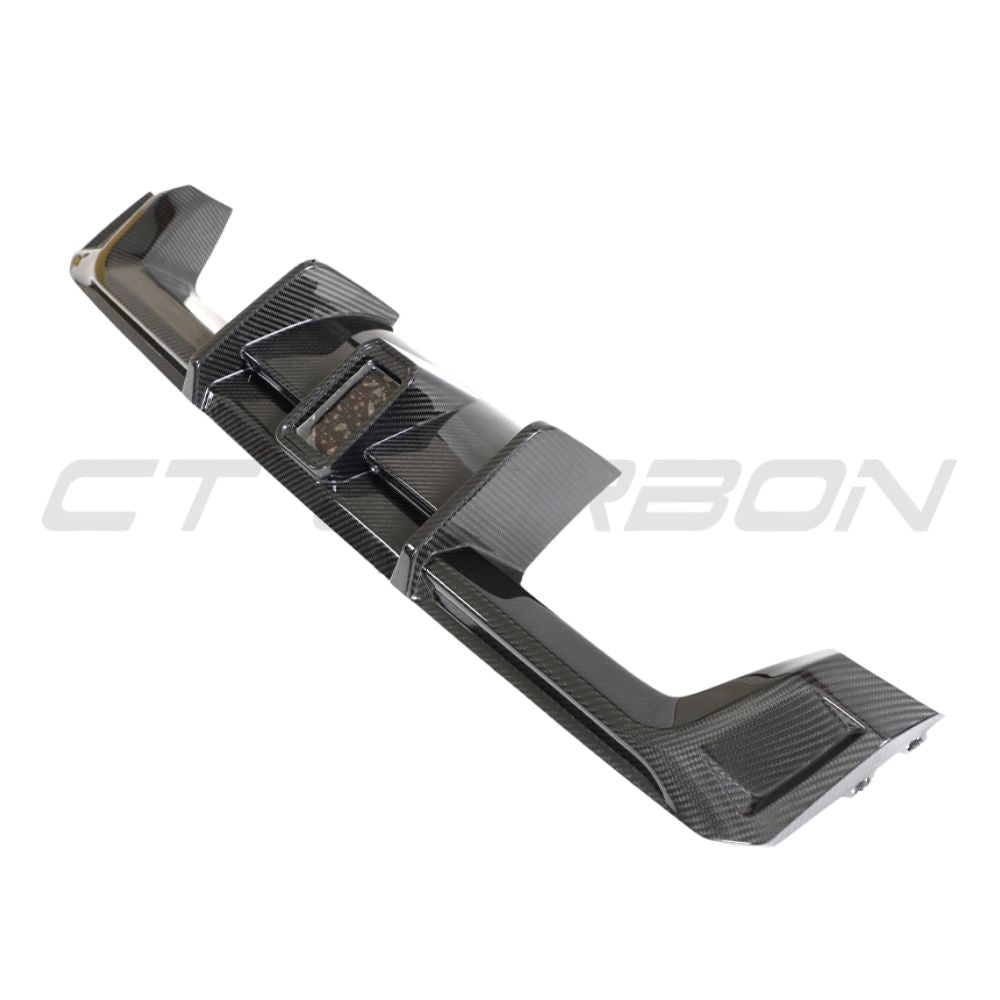 BMW M3/M4 G80/G81/G82/G83 CARBON FIBRE DIFFUSER WITH LED - CT DESIGN-Diffuser-CT CARBON-CT Carbon - High-quality carbon fiber and gloss black aerodynamic parts for premium sports and luxury vehicles.