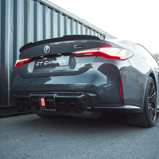 BMW M3/M4 G80/G81/G82/G83 CARBON FIBRE DIFFUSER WITH LED - V3 - CT DESIGN