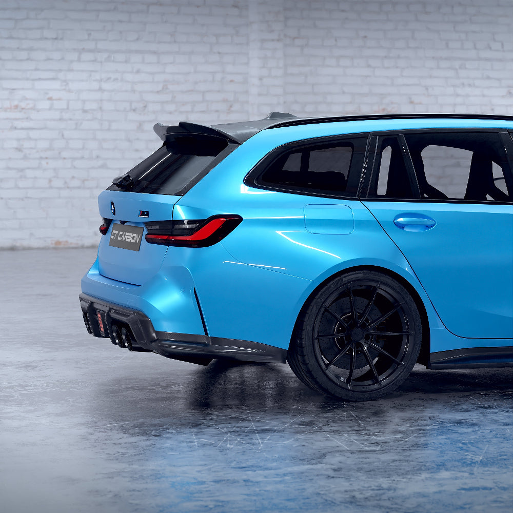 BMW M3/M4 G80/G81/G82/G83 CARBON FIBRE DIFFUSER WITH LED - CT DESIGN-Diffuser-CT CARBON-CT Carbon - High-quality carbon fiber and gloss black aerodynamic parts for premium sports and luxury vehicles.