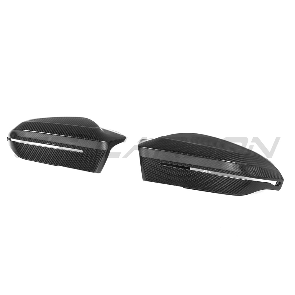 BMW M5 G90,G99 5 SERIES & i5 M60 G60 PRE-PREG CARBON FIBRE MIRRORS - LHD-Accessories-CT CARBON-CT Carbon - High-quality carbon fiber and gloss black aerodynamic parts for premium sports and luxury vehicles.
