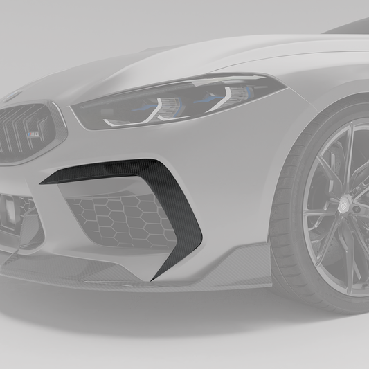 BMW F92 M8 coupe carbon fiber canards with protruding sections