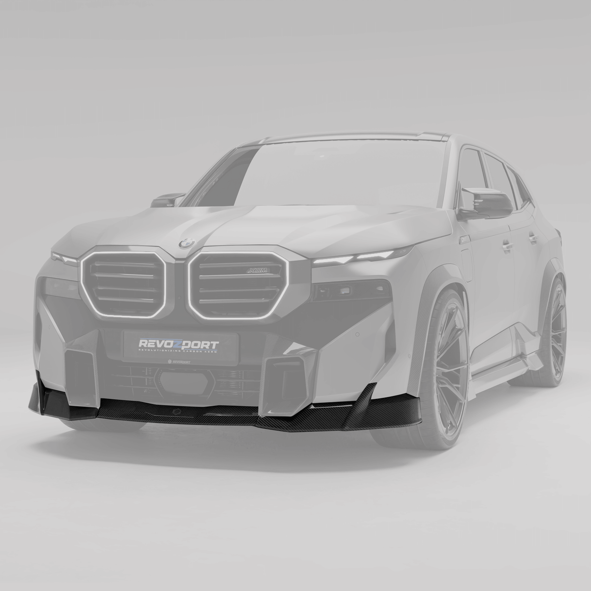 BMW XM G09 carbon fiber front lip installed