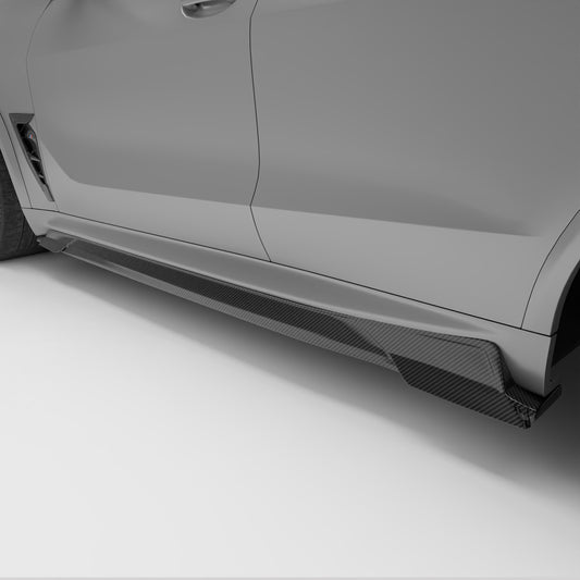 BMW X5M F95 PRE LCI Side Skirt Carbon Fiber Renderings-Revozport