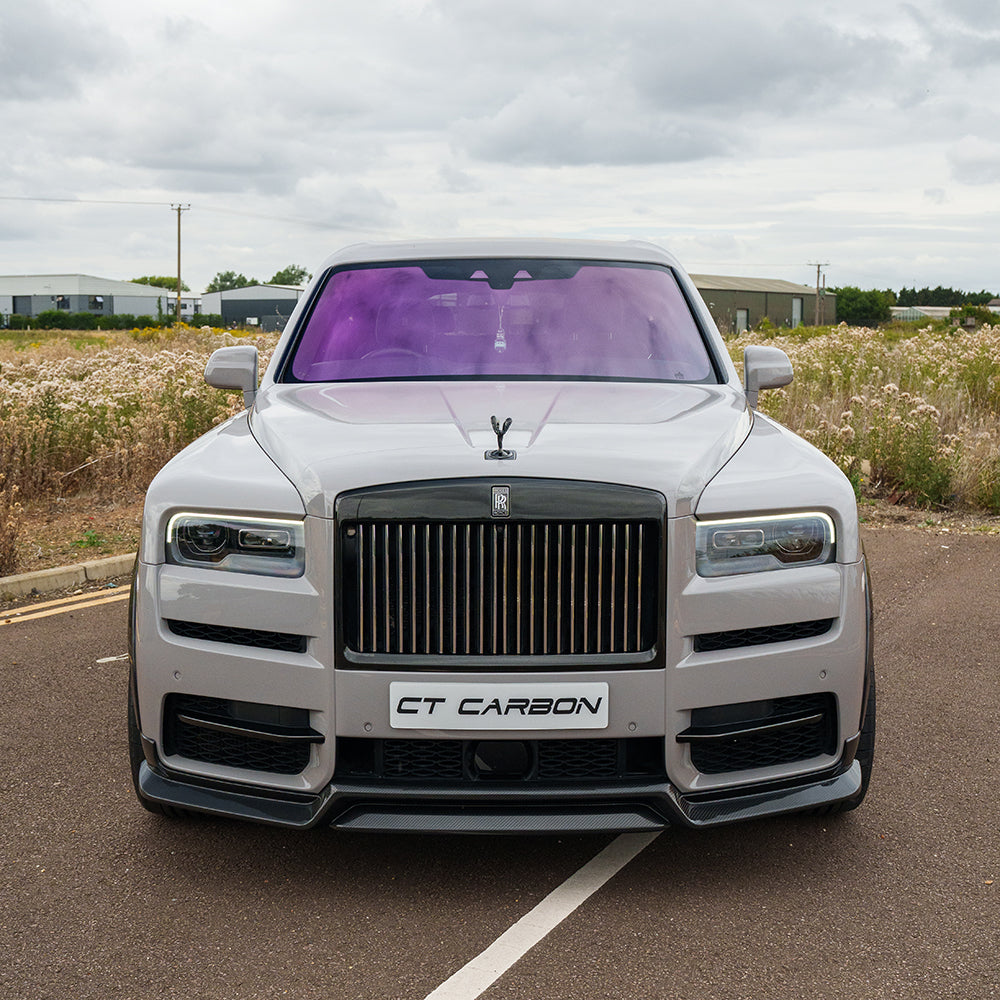 ROLLS ROYCE CULLINAN CARBON FIBRE SPLITTER - CT DESIGN-Splitter-CT Carbon-CT Carbon - High-quality carbon fiber and gloss black aerodynamic parts for premium sports and luxury vehicles.