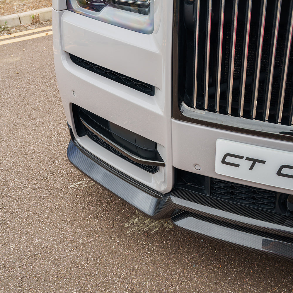 ROLLS ROYCE CULLINAN CARBON FIBRE SPLITTER - CT DESIGN-Splitter-CT Carbon-CT Carbon - High-quality carbon fiber and gloss black aerodynamic parts for premium sports and luxury vehicles.