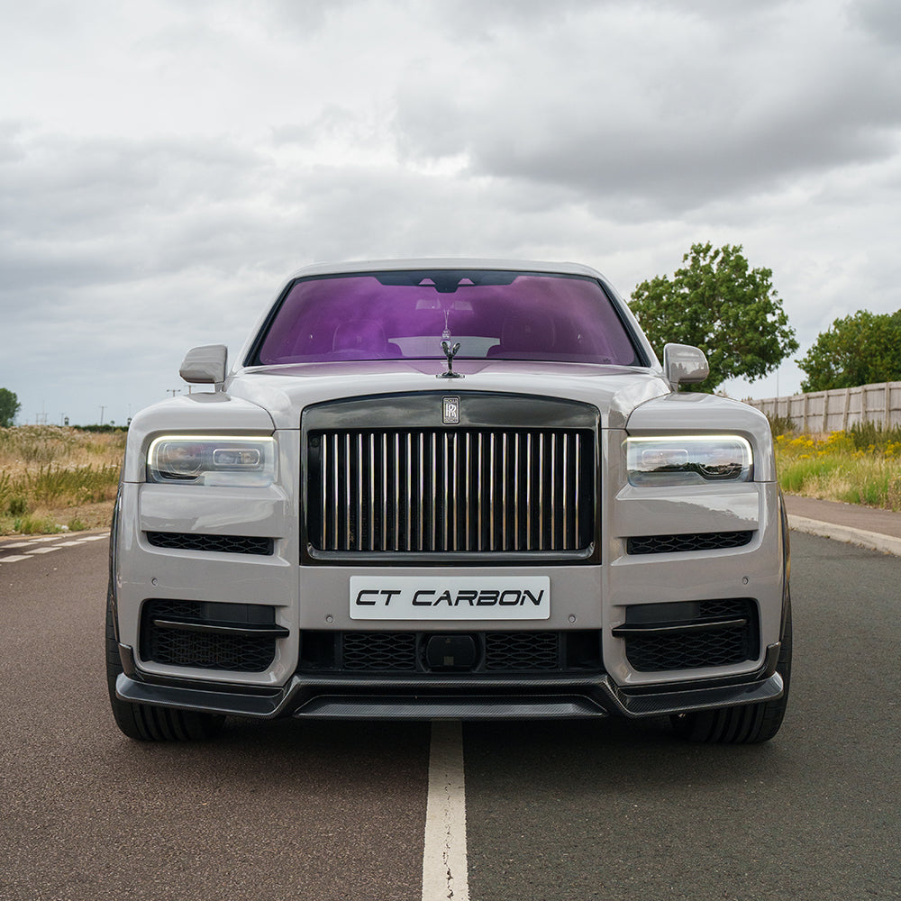 ROLLS ROYCE CULLINAN CARBON FIBRE SPLITTER - CT DESIGN-Splitter-CT Carbon-CT Carbon - High-quality carbon fiber and gloss black aerodynamic parts for premium sports and luxury vehicles.