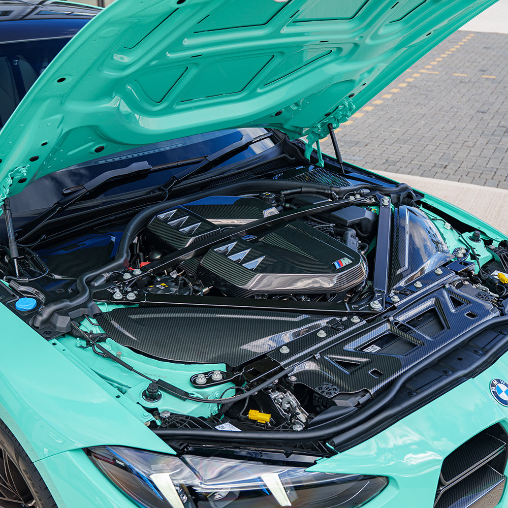 BMW M2 M3 & M4 G87/G80/G81/G82/G83 CARBON FIBRE ENGINE BAY UPPER TRIM - RHD-Accessories-CT CARBON-CT Carbon - High-quality carbon fiber and gloss black aerodynamic parts for premium sports and luxury vehicles.