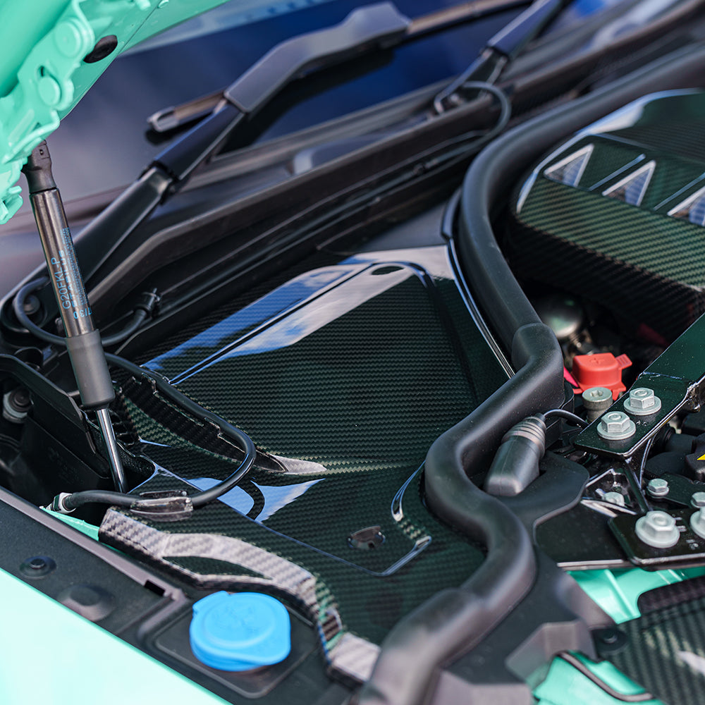 BMW M2 M3 & M4 G87/G80/G81/G82/G83 CARBON FIBRE ENGINE BAY UPPER TRIM - RHD-Accessories-CT CARBON-CT Carbon - High-quality carbon fiber and gloss black aerodynamic parts for premium sports and luxury vehicles.