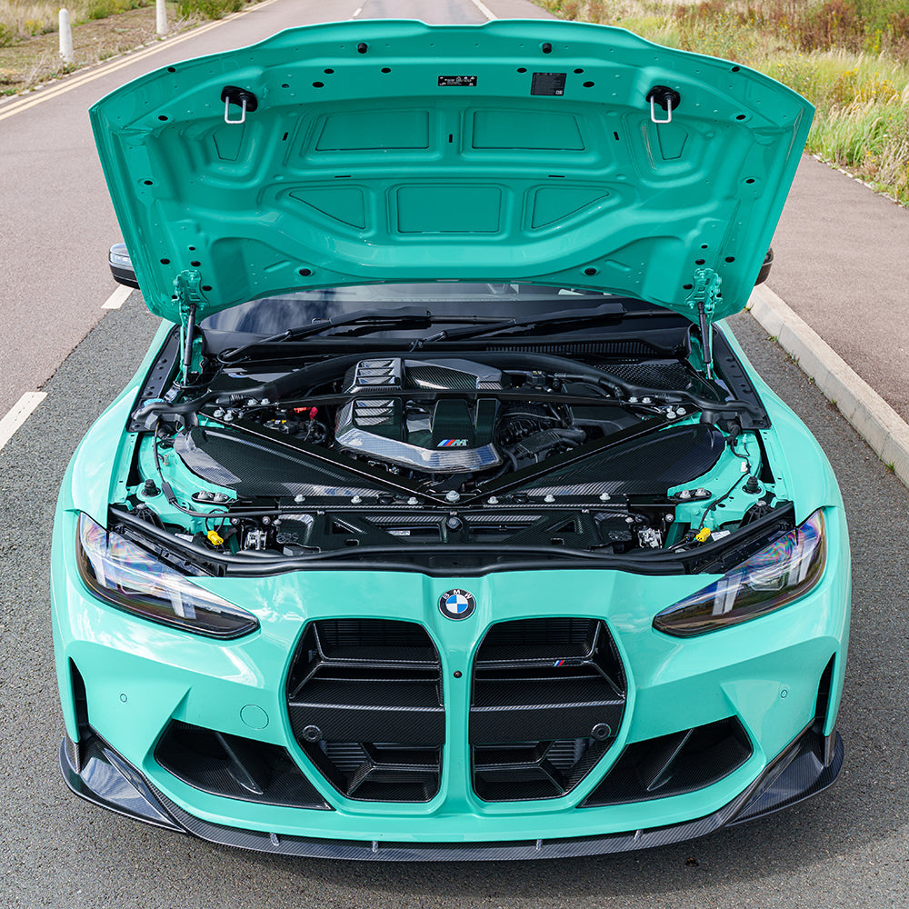 BMW M2 M3 & M4 G87/G80/G81/G82/G83 CARBON FIBRE ENGINE BAY UPPER TRIM - RHD-Accessories-CT CARBON-CT Carbon - High-quality carbon fiber and gloss black aerodynamic parts for premium sports and luxury vehicles.