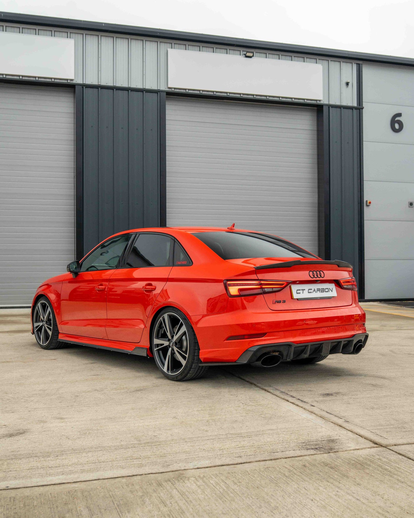 AUDI RS3 8V SALOON REAR CARBON DIFFUSER WITH DTM LIGHT-Diffuser-CT CARBON-CT Carbon - High-quality carbon fiber and gloss black aerodynamic parts for premium sports and luxury vehicles.