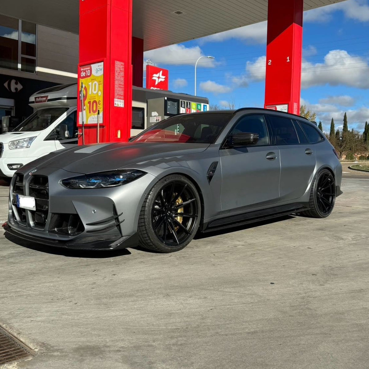 BMW M3/M4 (G80 G81 G82 G83) AGGRESSIVE CARBON FIBRE FRONT BUMPER CANARDS-Accessories-CT CARBON-CT Carbon - High-quality carbon fiber and gloss black aerodynamic parts for premium sports and luxury vehicles.