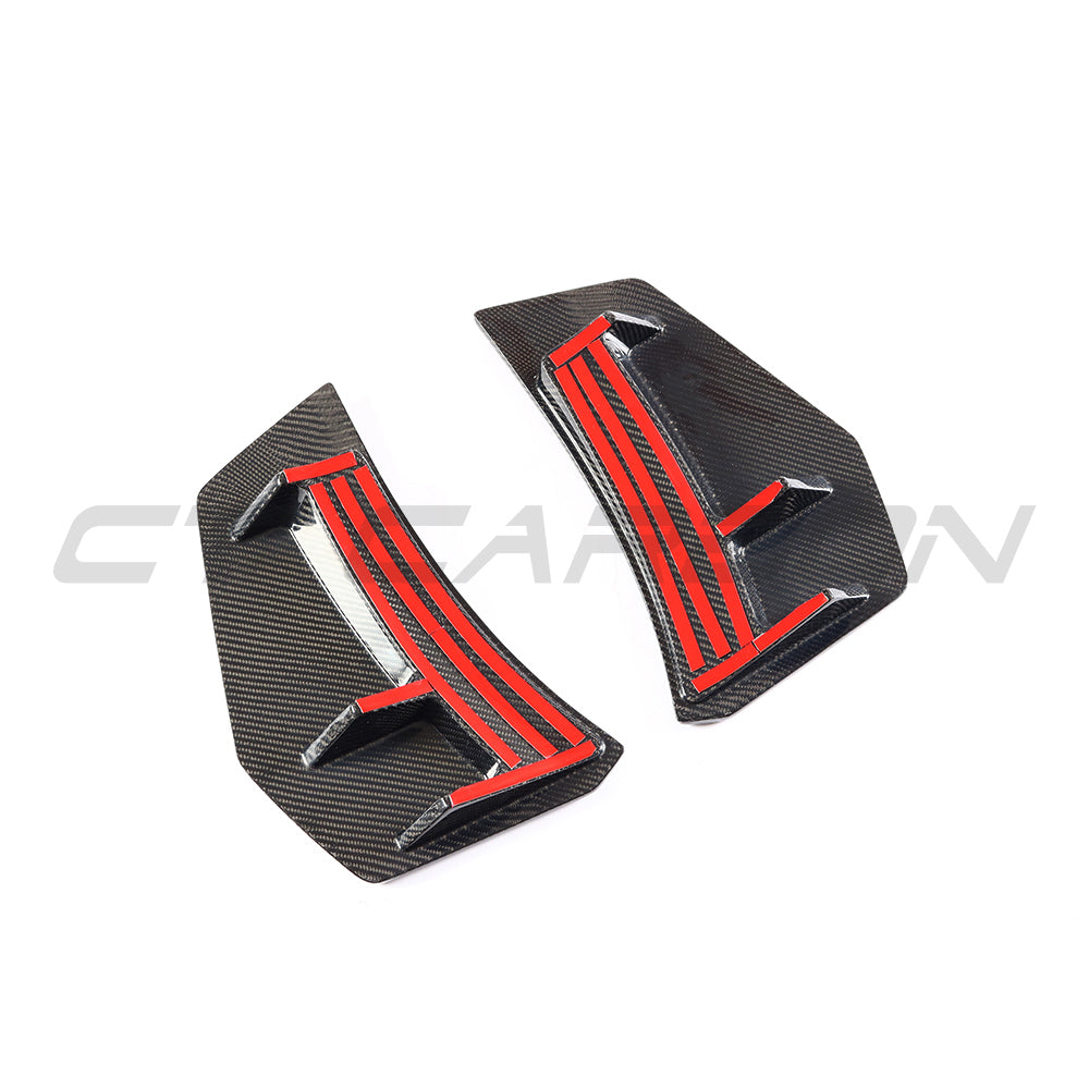 AUDI R8 V10 GEN 2 2015-2019 CARBON FIBRE REAR BUMPER CORNERS-Accessories-CT CARBON-CT Carbon - High-quality carbon fiber and gloss black aerodynamic parts for premium sports and luxury vehicles.
