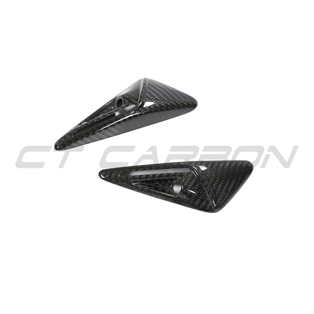TESLA MODEL 3 2017-2023 CARBON FIBRE SIDE CAMERA COVER-Accessories-CT CARBON-CT Carbon - High-quality carbon fiber and gloss black aerodynamic parts for premium sports and luxury vehicles.