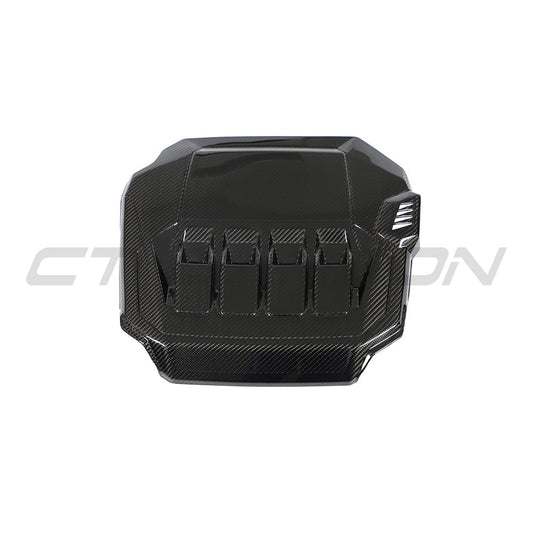 VW GOLF MK8 2020+ GTI CARBON FIBRE ENGINE COVER-Accessories-CT CARBON-CT Carbon - High-quality carbon fiber and gloss black aerodynamic parts for premium sports and luxury vehicles.