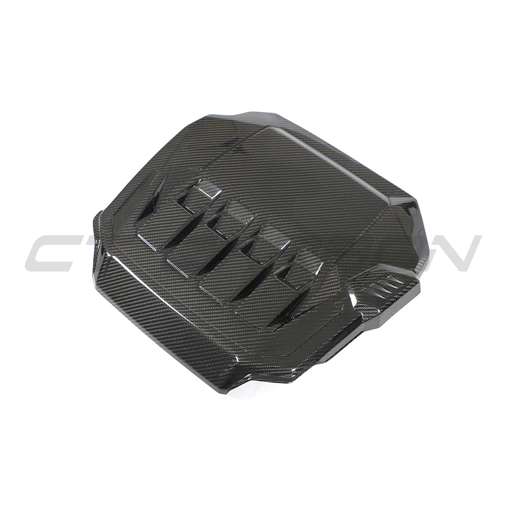 VW GOLF MK8 2020+ GTI CARBON FIBRE ENGINE COVER-Accessories-CT CARBON-CT Carbon - High-quality carbon fiber and gloss black aerodynamic parts for premium sports and luxury vehicles.
