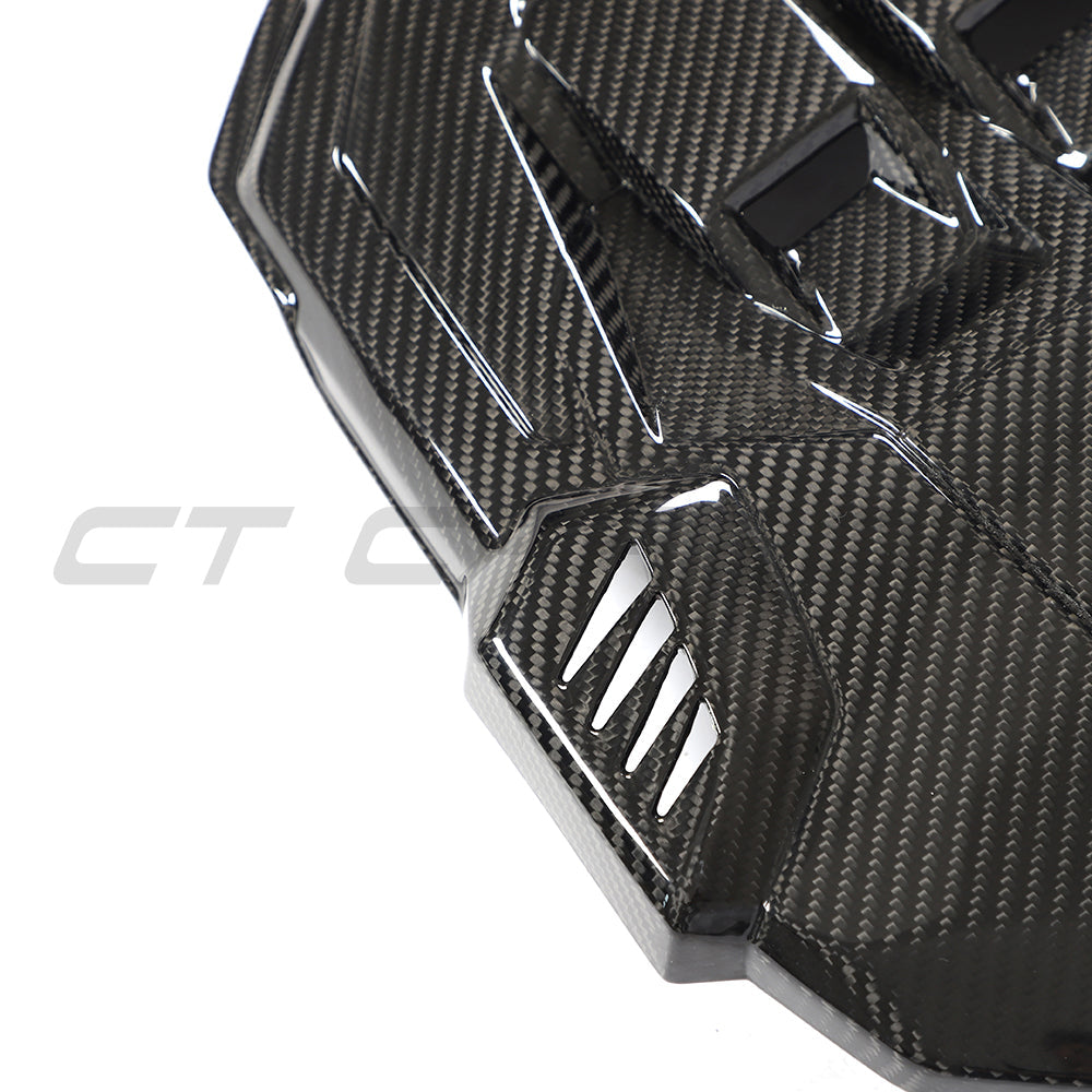 VW GOLF MK8 2020+ GTI CARBON FIBRE ENGINE COVER-Accessories-CT CARBON-CT Carbon - High-quality carbon fiber and gloss black aerodynamic parts for premium sports and luxury vehicles.