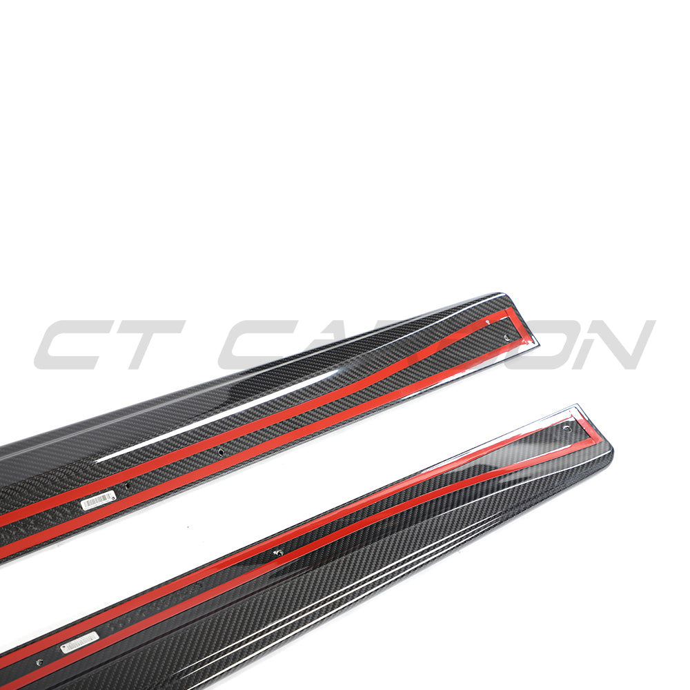 TESLA MODEL 3 2023+ CARBON FIBRE SIDE SKIRTS - V2-Side Skirts-CT CARBON-CT Carbon - High-quality carbon fiber and gloss black aerodynamic parts for premium sports and luxury vehicles.