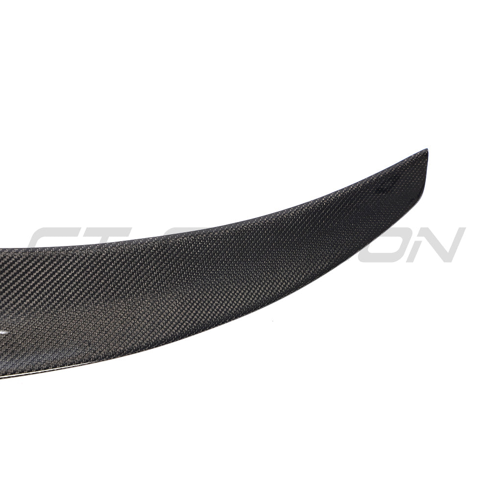 TESLA MODEL 3 2017-2023 CARBON FIBRE SPOILER - V3-Spoiler-CT CARBON-CT Carbon - High-quality carbon fiber and gloss black aerodynamic parts for premium sports and luxury vehicles.
