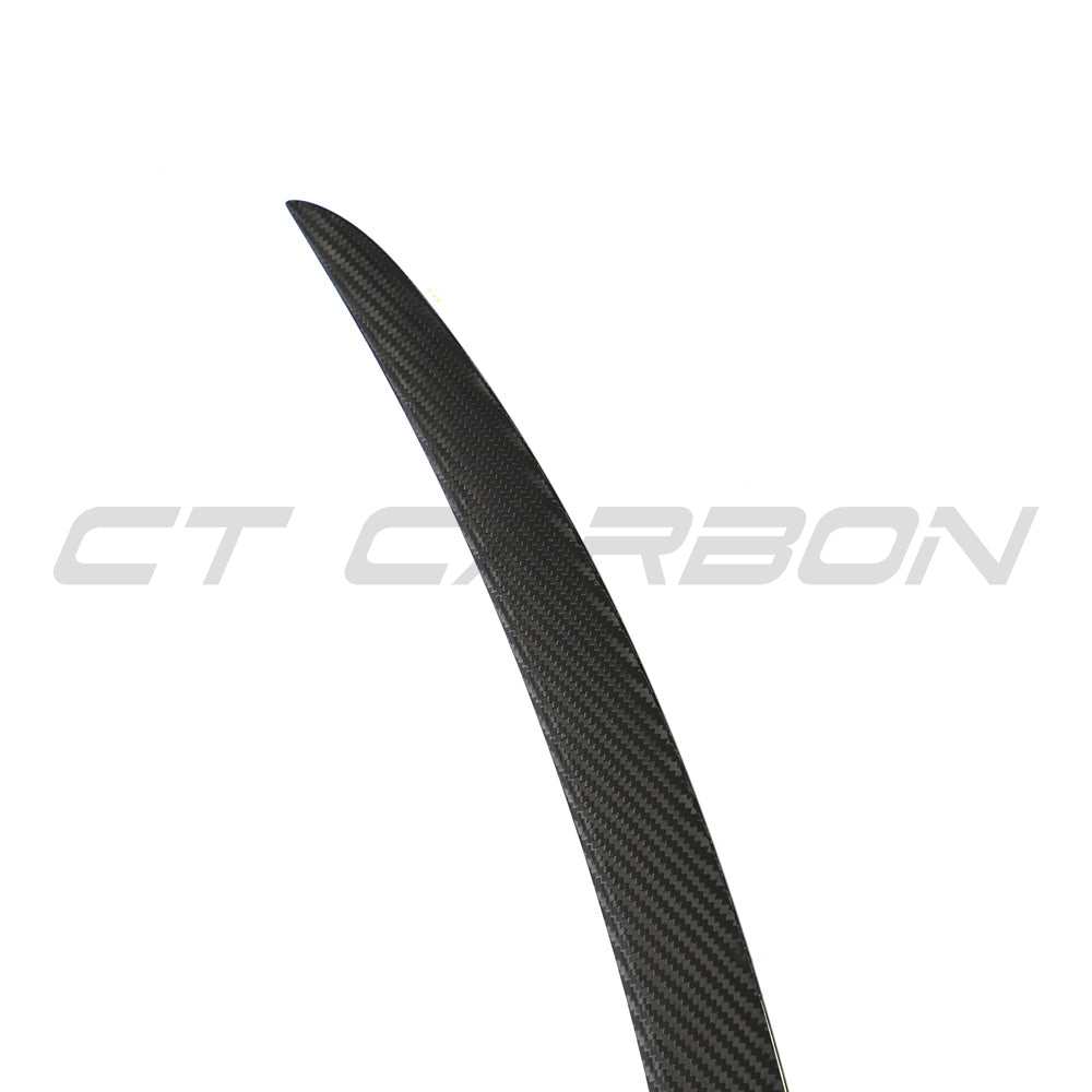 TESLA MODEL S 2013+ CARBON FIBRE SPOILER - V1-Spoiler-CT CARBON-CT Carbon - High-quality carbon fiber and gloss black aerodynamic parts for premium sports and luxury vehicles.