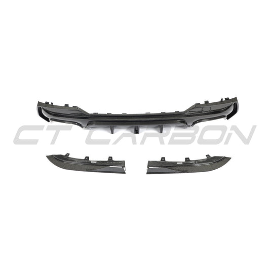 BMW 4 SERIES 2020+ G22/G23 QUAD TIP CARBON FIBRE DIFFUSER-Diffuser-CT CARBON-CT Carbon - High-quality carbon fiber and gloss black aerodynamic parts for premium sports and luxury vehicles.