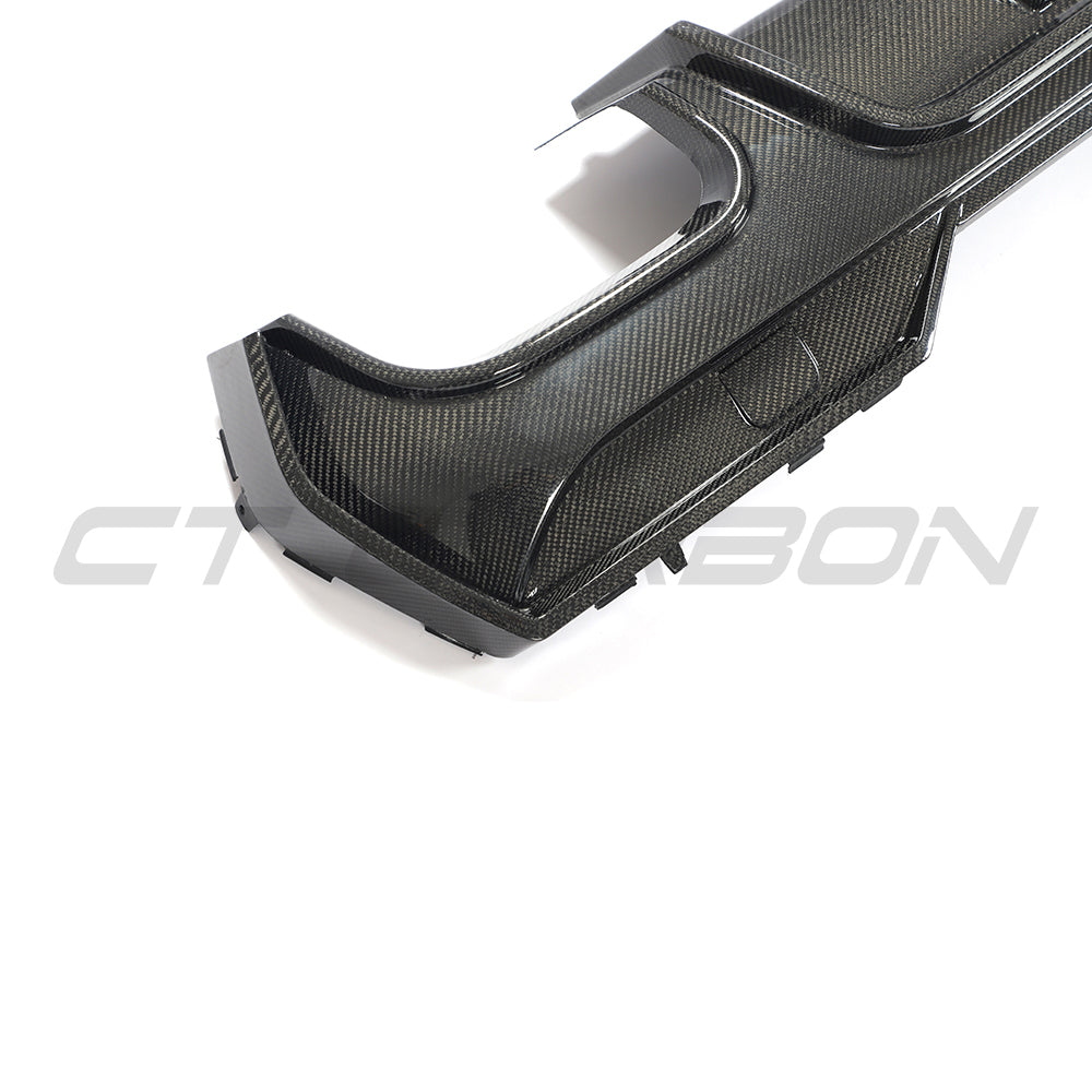 BMW 4 SERIES 2020+ G22/G23 QUAD TIP CARBON FIBRE DIFFUSER-Diffuser-CT CARBON-CT Carbon - High-quality carbon fiber and gloss black aerodynamic parts for premium sports and luxury vehicles.