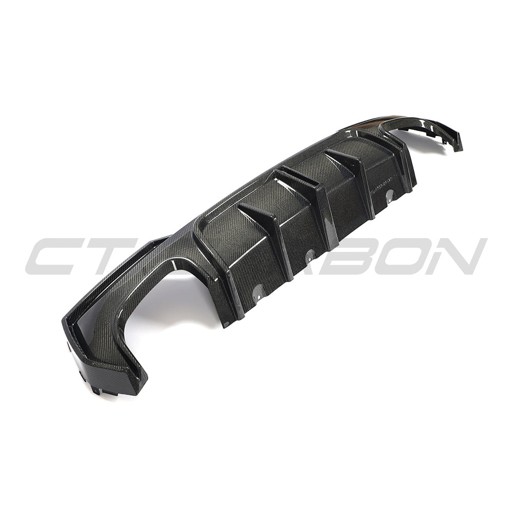 BMW 4 SERIES 2020+ G22/G23 QUAD TIP CARBON FIBRE DIFFUSER-Diffuser-CT CARBON-CT Carbon - High-quality carbon fiber and gloss black aerodynamic parts for premium sports and luxury vehicles.
