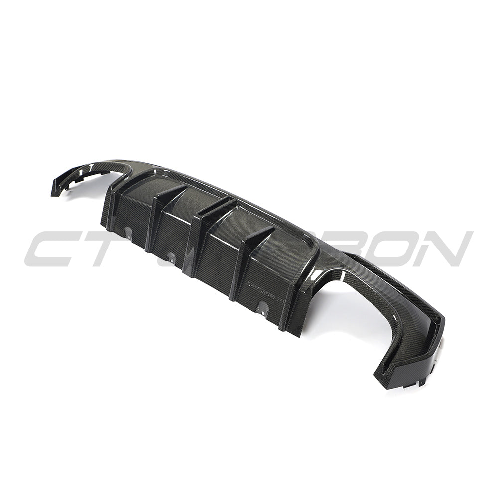 BMW 4 SERIES 2020+ G22/G23 QUAD TIP CARBON FIBRE DIFFUSER-Diffuser-CT CARBON-CT Carbon - High-quality carbon fiber and gloss black aerodynamic parts for premium sports and luxury vehicles.