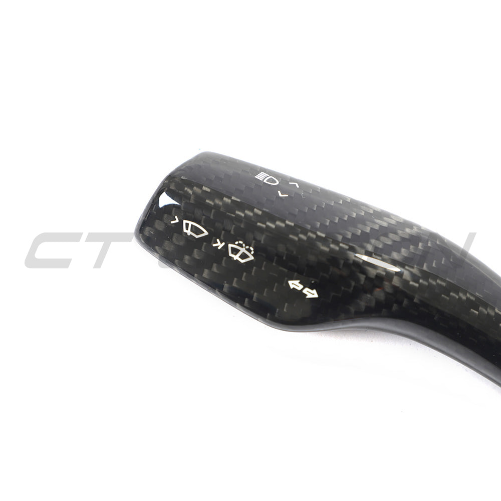 TESLA MODEL 3 & Y 2017+ CARBON FIBRE STALK COVER-Accessories-CT CARBON-CT Carbon - High-quality carbon fiber and gloss black aerodynamic parts for premium sports and luxury vehicles.