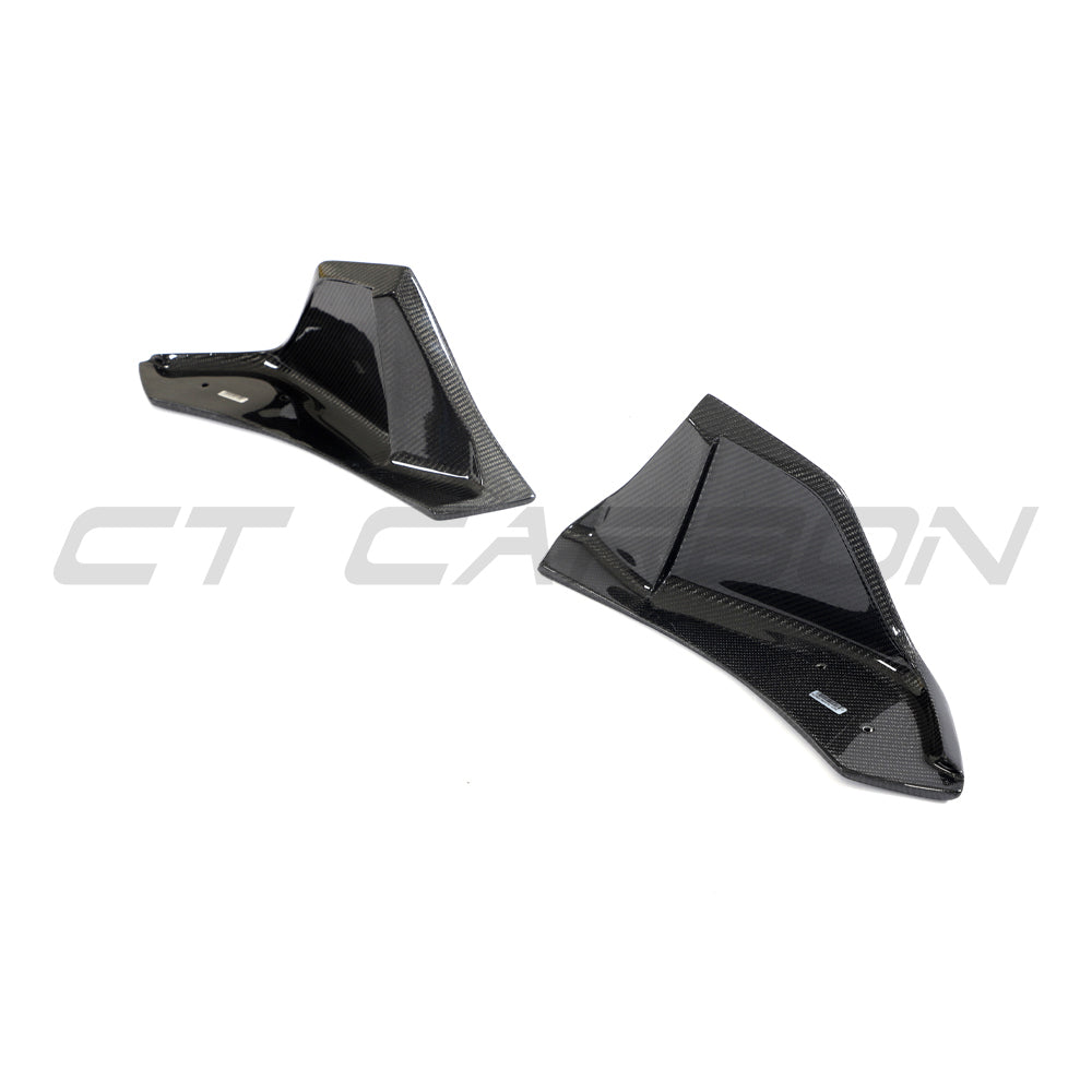 TOYOTA SUPRA 2019+ A90 CARBON FIBRE FRONT BUMPER CORNERS-Accessories-CT CARBON-CT Carbon - High-quality carbon fiber and gloss black aerodynamic parts for premium sports and luxury vehicles.