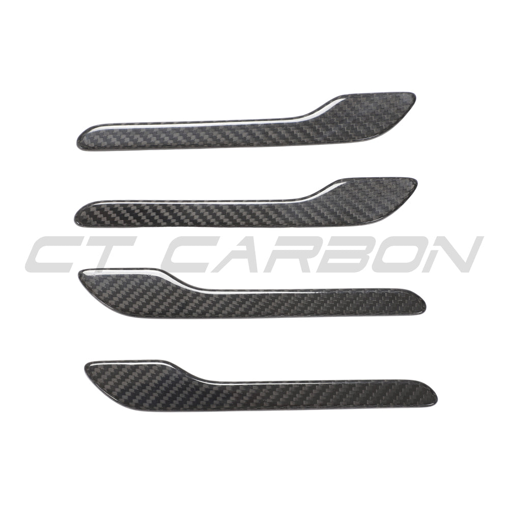 TESLA MODEL 3 & Y 2017+ CARBON FIBRE HANDLE COVERS-Accessories-CT CARBON-CT Carbon - High-quality carbon fiber and gloss black aerodynamic parts for premium sports and luxury vehicles.