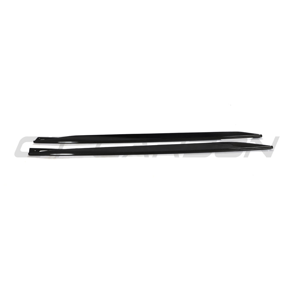 BMW 4 SERIES 2020+ G26 & i4 CARBON FIBRE SIDE SKIRTS-Side Skirts-CT CARBON-CT Carbon - High-quality carbon fiber and gloss black aerodynamic parts for premium sports and luxury vehicles.