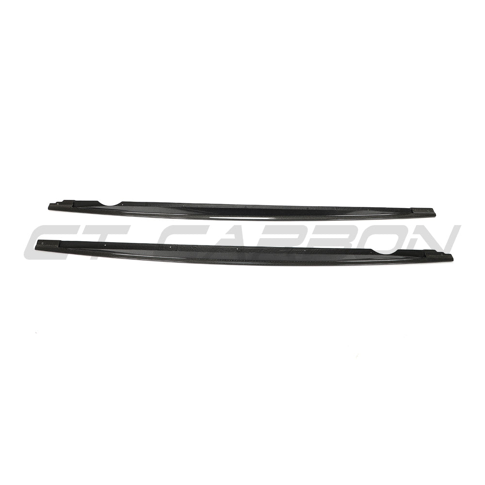 VW GOLF MK8 2020+ R CARBON FIBRE SIDE SKIRTS - V2-Side Skirts-CT CARBON-CT Carbon - High-quality carbon fiber and gloss black aerodynamic parts for premium sports and luxury vehicles.