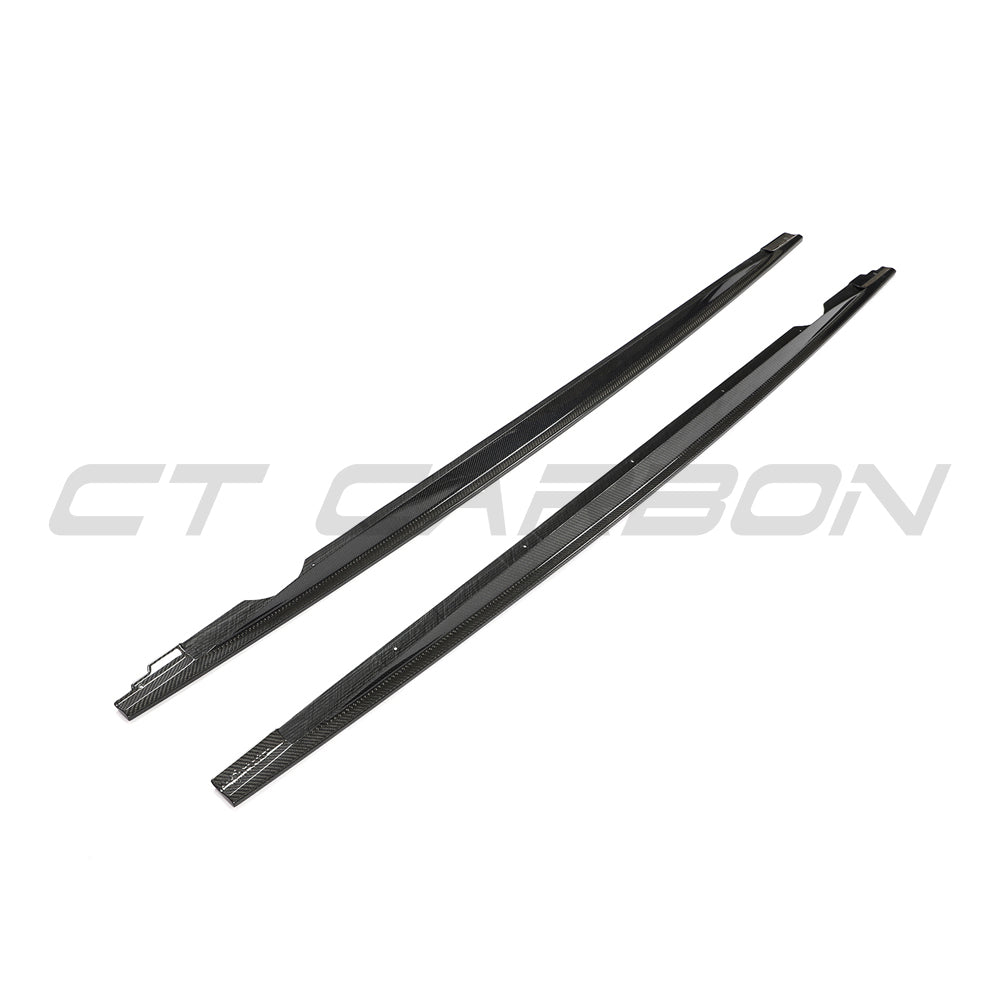 VW GOLF MK8 2020+ R CARBON FIBRE SIDE SKIRTS - V2-Side Skirts-CT CARBON-CT Carbon - High-quality carbon fiber and gloss black aerodynamic parts for premium sports and luxury vehicles.