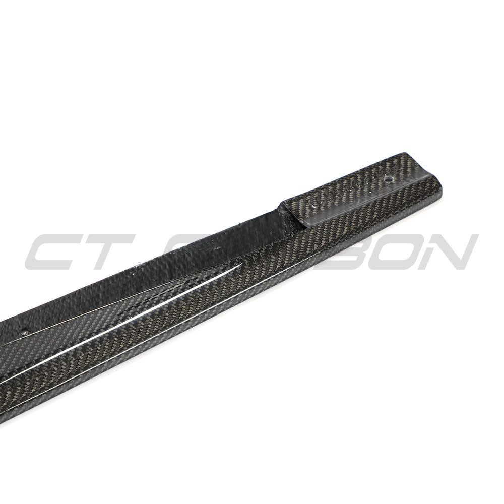 VW GOLF MK8 2020+ R CARBON FIBRE SIDE SKIRTS - V2-Side Skirts-CT CARBON-CT Carbon - High-quality carbon fiber and gloss black aerodynamic parts for premium sports and luxury vehicles.