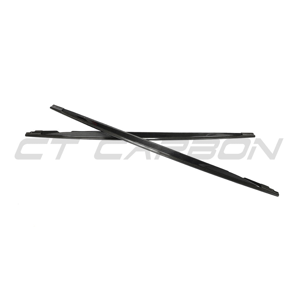 VW GOLF MK8 2020+ R CARBON FIBRE SIDE SKIRTS - V2-Side Skirts-CT CARBON-CT Carbon - High-quality carbon fiber and gloss black aerodynamic parts for premium sports and luxury vehicles.
