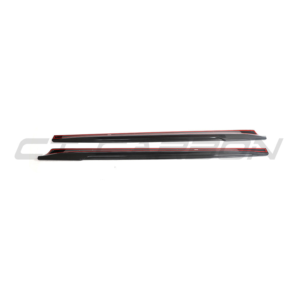 TESLA MODEL 3 2023+ CARBON FIBRE SIDE SKIRTS - V2-Side Skirts-CT CARBON-CT Carbon - High-quality carbon fiber and gloss black aerodynamic parts for premium sports and luxury vehicles.
