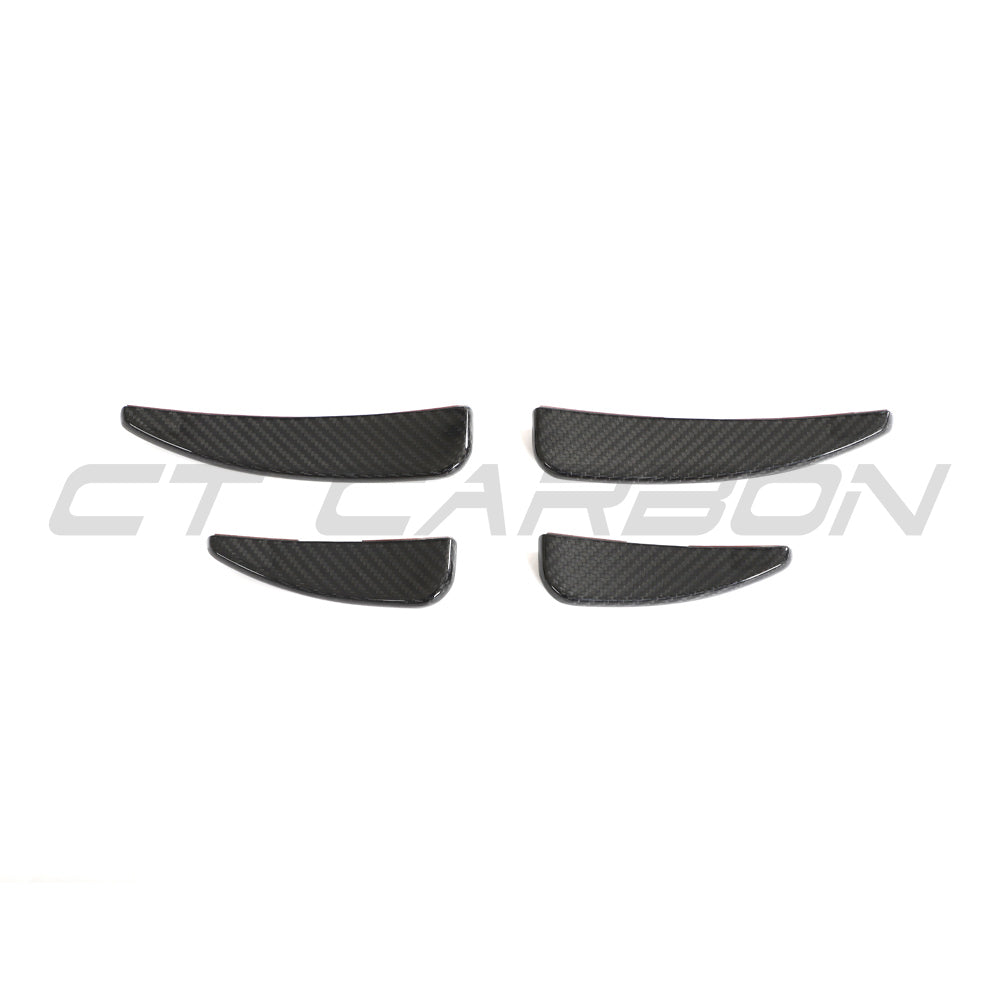 AUDI R8 V10 GEN 2.5 2020-2023 CARBON FIBRE FRONT CANARDS-Accessories-CT CARBON-CT Carbon - High-quality carbon fiber and gloss black aerodynamic parts for premium sports and luxury vehicles.