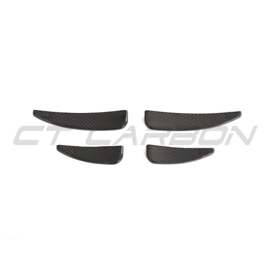 AUDI R8 V10 GEN 2.5 2020-2023 CARBON FIBRE FRONT CANARDS-Accessories-CT CARBON-CT Carbon - High-quality carbon fiber and gloss black aerodynamic parts for premium sports and luxury vehicles.